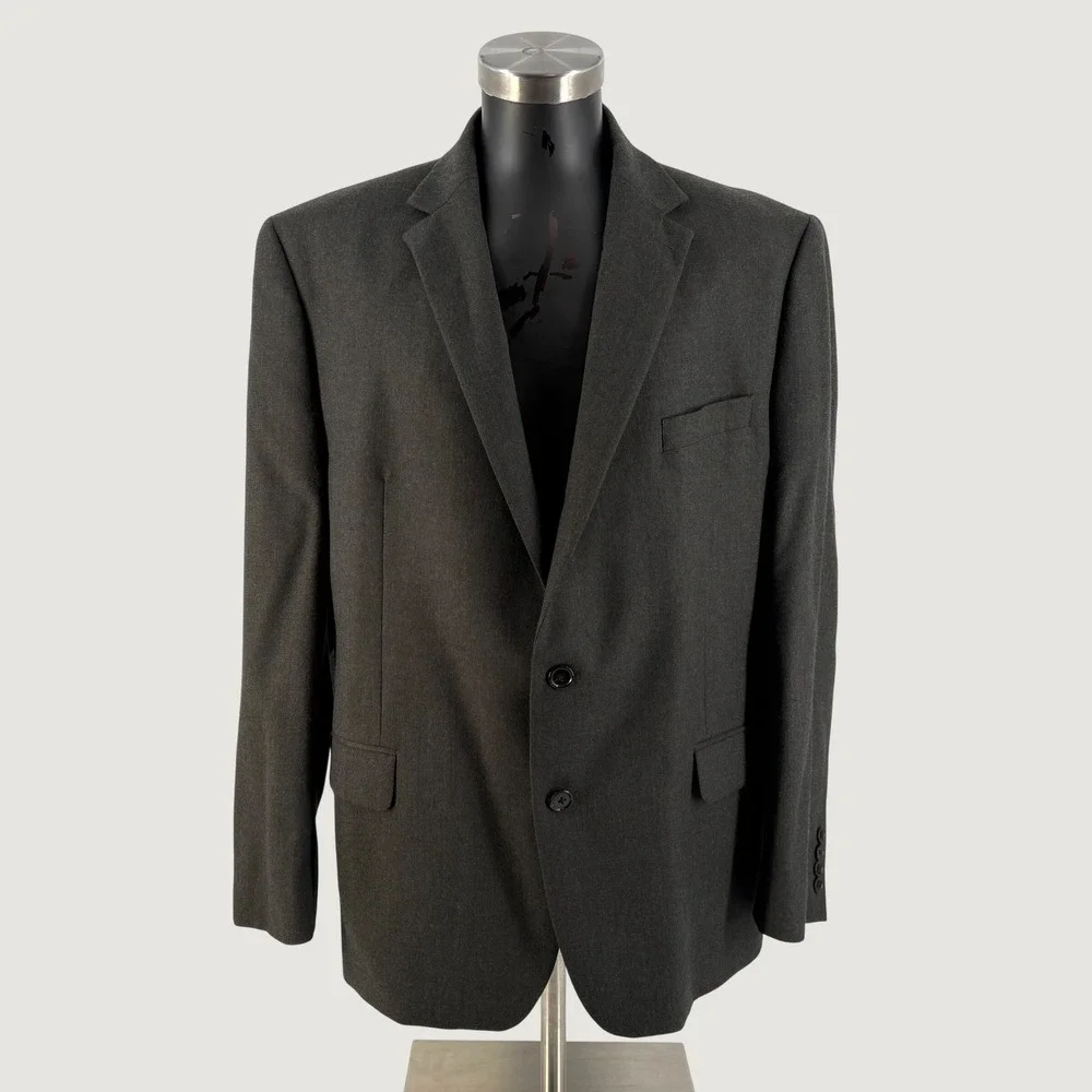 Lauren Ralph Lauren Suit Mens 46R Charcoal Gray 100% Wool Ultraflex Classic Fit